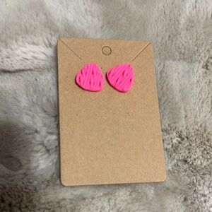 Pink Textured Stud Earrings